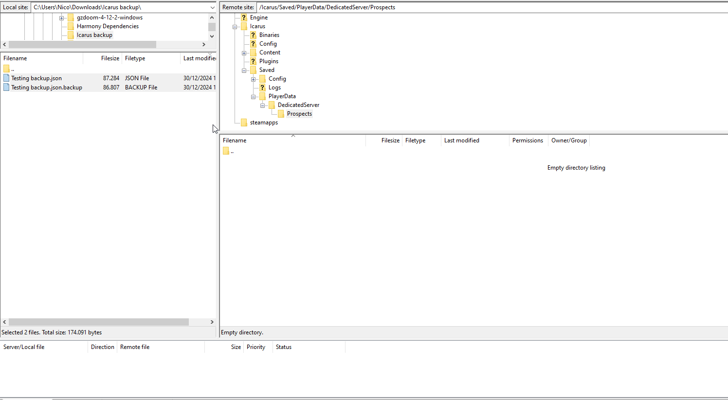 How to Back up your Icarus server and Restore from it | PingPlayers